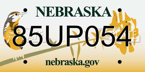 85UP054 Nebraska License Plate