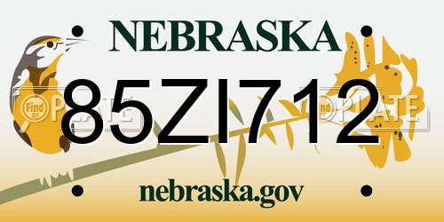 85ZI712 Nebraska License Plate