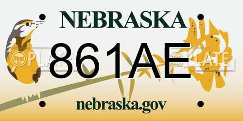 861AE Nebraska License Plate