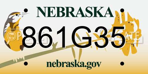 861G35 Nebraska License Plate