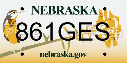861GES Nebraska License Plate