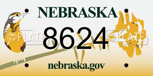 8624 Nebraska License Plate