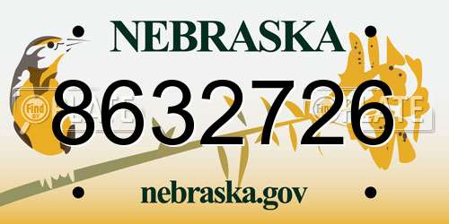 8632726 Nebraska License Plate