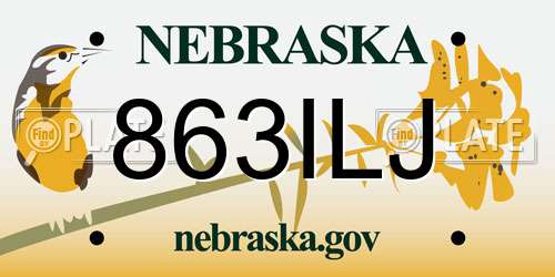 863ILJ Nebraska License Plate