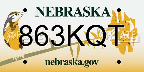 863KQT Nebraska License Plate