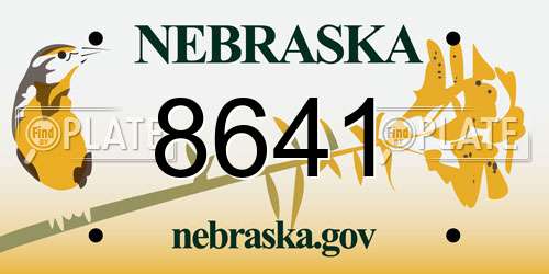 8641 Nebraska License Plate
