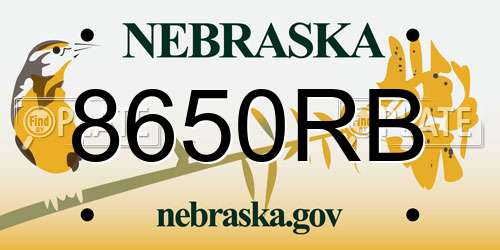 8650RB Nebraska License Plate