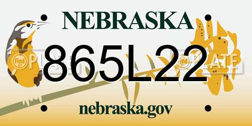 865L22 Nebraska License Plate
