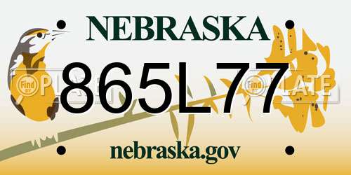 865L77 Nebraska License Plate