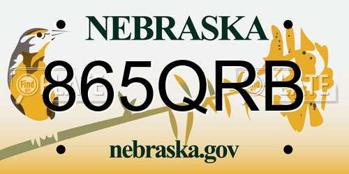 865QRB Nebraska License Plate