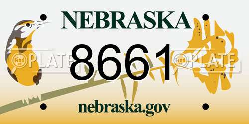 8661 Nebraska License Plate