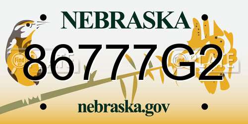 86777G2 Nebraska License Plate