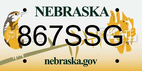 867SSG Nebraska License Plate