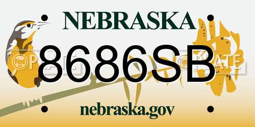8686SB Nebraska License Plate
