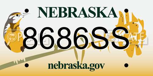 8686SS Nebraska License Plate