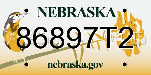 86897T2 Nebraska License Plate