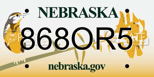 868OR5 Nebraska License Plate