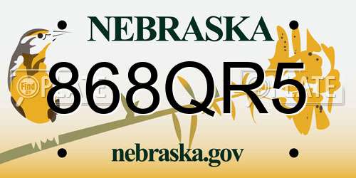 868QR5 Nebraska License Plate
