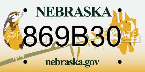 869B30 Nebraska License Plate