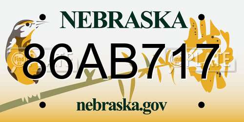 86AB717 Nebraska License Plate