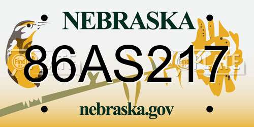86AS217 Nebraska License Plate