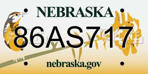 86AS717 Nebraska License Plate