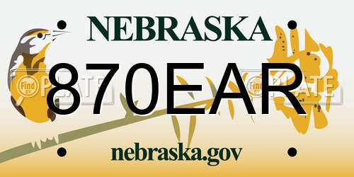 870EAR Nebraska License Plate