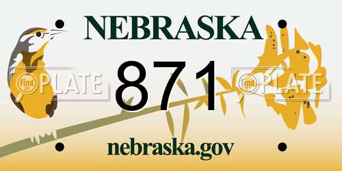 871 Nebraska License Plate
