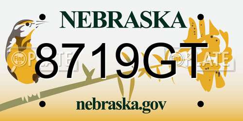 8719GT Nebraska License Plate