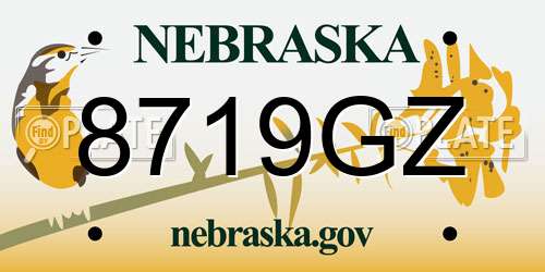8719GZ Nebraska License Plate