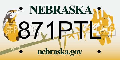 871PTL Nebraska License Plate