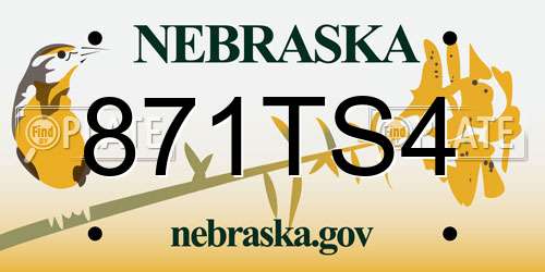 871TS4 Nebraska License Plate