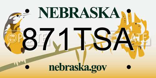871TSA Nebraska License Plate