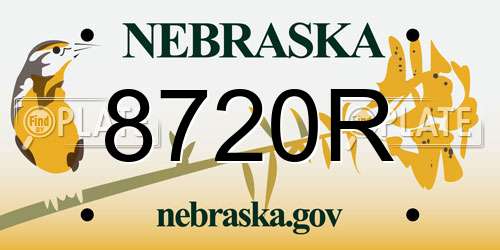 8720R Nebraska License Plate