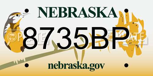 8735BP Nebraska License Plate