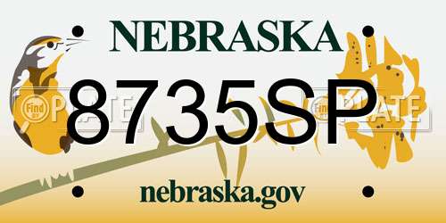 8735SP Nebraska License Plate