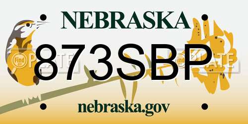 873SBP Nebraska License Plate