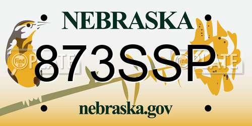 873SSP Nebraska License Plate
