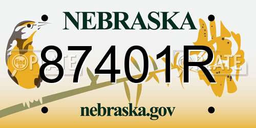 87401R Nebraska License Plate