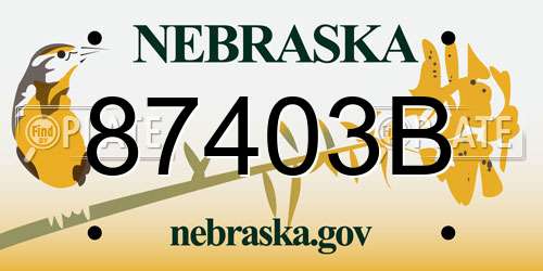 87403B Nebraska License Plate