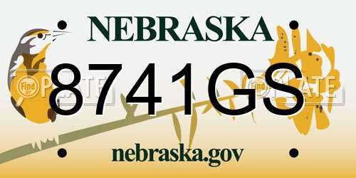 8741GS Nebraska License Plate