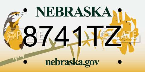8741TZ Nebraska License Plate