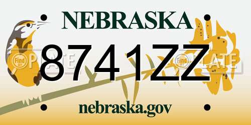 8741ZZ Nebraska License Plate
