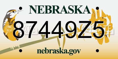 87449Z5 Nebraska License Plate