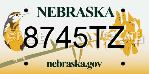 8745TZ Nebraska License Plate