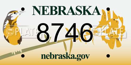 8746 Nebraska License Plate