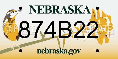 874B22 Nebraska License Plate