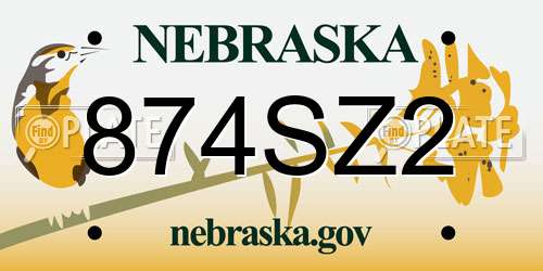874SZ2 Nebraska License Plate