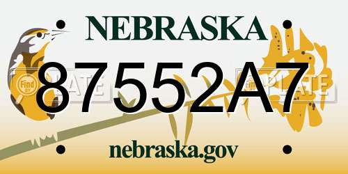 87552A7 Nebraska License Plate