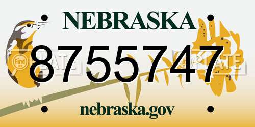 8755747 Nebraska License Plate
